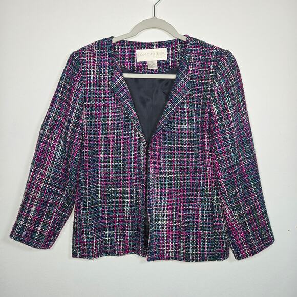 Doncaster Women's Multicolor Silk Blend Tweed Blazer. Size 4. - Picture 1 of 8